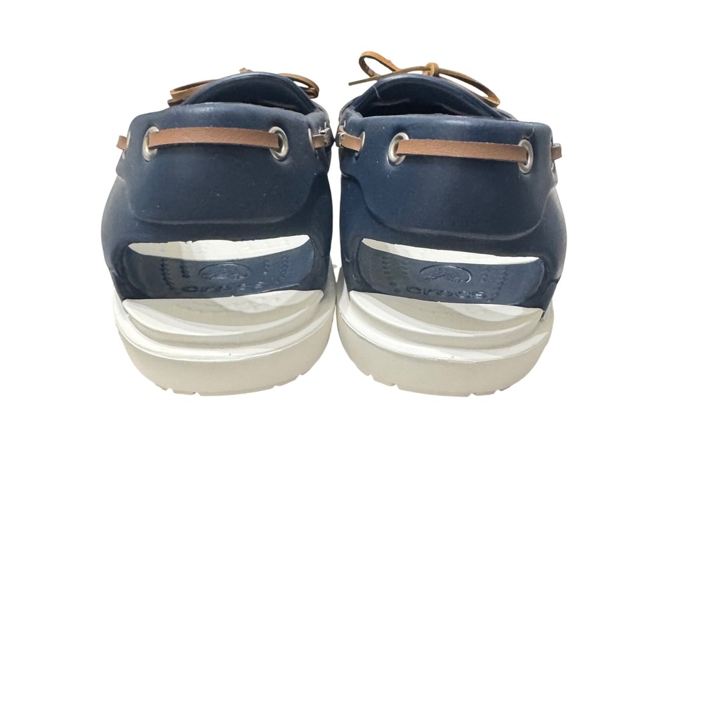 Crocs Beach Line Hybrid Boat Shoes Size 8 Navy Blue White Slip On - Picture 7 of 10